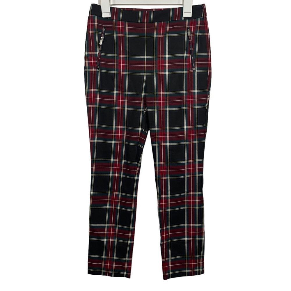 Zara Basic Plaid Tapered Leg Casual Skinny Trousers